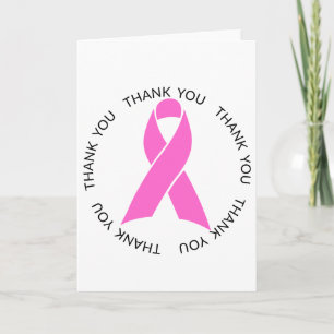 Tack Rosa Breast Cancer Awareness Ribbon Kort
