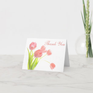 Tack Rosa Day Tulips Blommigt Notecard - tom Kort