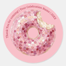 Tack | Rosa Donut Disco boll