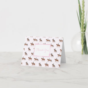 Tack Rosa Equestrian Horse Foldad Card Kort