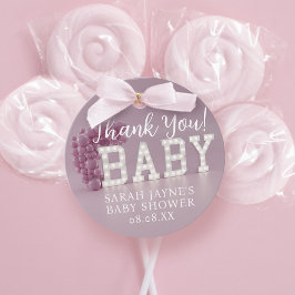 Tack Rosa Girl Baby Shower Favor Taggar Gåvor Etiketter