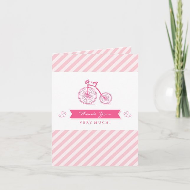 Tack Rosa Girl Baby Shower-mappkort (Framsida)