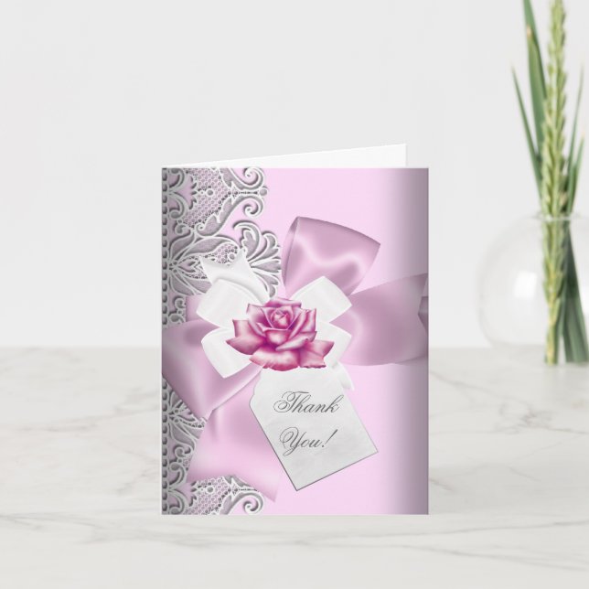 Tack Rosa Grått White Snöre (Framsida)