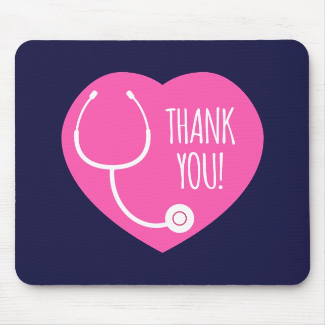 Tack | Rosa Heart Stethoscope Musmatta (Framsidan)