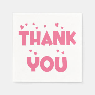 Tack Rosa Hearts Party Napkins Pappersservett