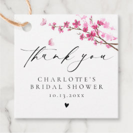 Tack Rosa Körsbärsblomfjäril Gåvor Etiketter