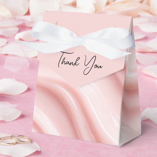 Tack Rosa Kräm Abstrakt Design Presentaskar (Bröllop)