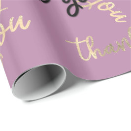 Tack Rosa Lila Guld Caligraphy-skript Presentpapper