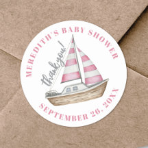 Tack rosa nautisk baby shower