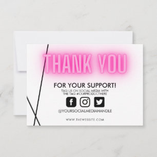 Tack Rosa Neon Trendig Anpassningsbar Media Infoga