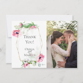 TACK | Rosa poppors Botaniska FOTORAM Kort