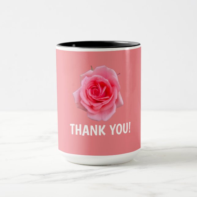 Tack rosa ros mugg (Center)