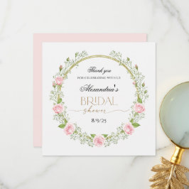 Tack Rosa rosor & Baby’s Breath Kort