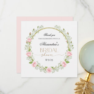 Tack Rosa rosor & Baby’s Breath Kort