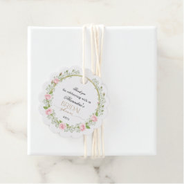 Tack Rosa rosor & Brudslöja Gåvor Etiketter