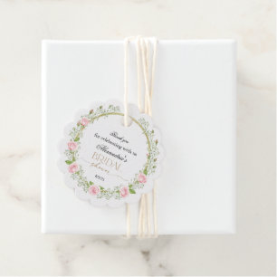 Tack Rosa rosor & Brudslöja Gåvor Etiketter