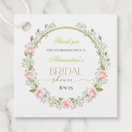 Tack Rosa rosor & Brudslöja Gåvor Etiketter