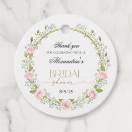 Tack Rosa rosor & Brudslöja Gåvor Etiketter