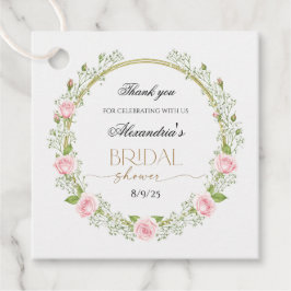 Tack Rosa rosor & Brudslöja Gåvor Etiketter