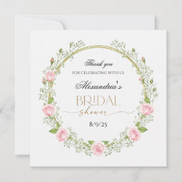 Tack Rosa rosor & Brudslöja Kort