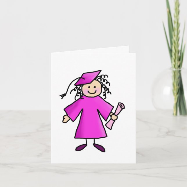 Tack, rosa Studenten Tack Kort (Framsida)