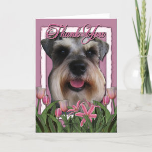 Tack - Rosa Tulips - Schnauzer Kort