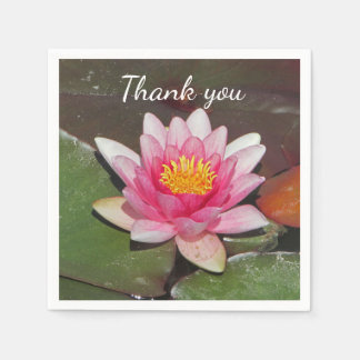 Tack Rosa Vatten Lily Photo Apprecition Pappersservett
