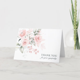 Tack Rosa Watercolor Blommigt Kort