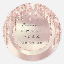 Tack Rose Dråpar Söt 16:e Glitter 15:e Runt Klistermärke