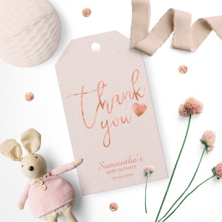 Tack Rose Guld Folie Rosa Rodnad Förmån Presentetikett