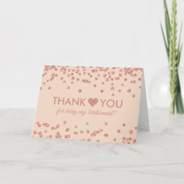 Tack Rose Guld Glitter Konfetti Rosé Kort