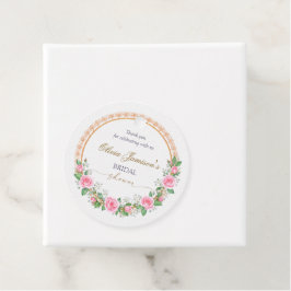 Tack Rosor & Brudspira Bröllops krans Gåvor Etiketter