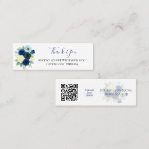 Tack Royal Blått Ro-rabatteringskod QR Infoga Mini Visitkort