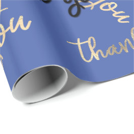 Tack Royal Blue Guld Caligraphy-skript Presentpapper