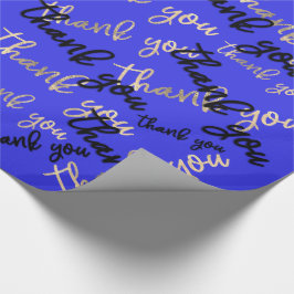 Tack Royal Blue Guld Caligraphy-skriptfavoriter Presentpapper