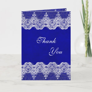 Tack Royal Cobalt Blue White Snöre Kort