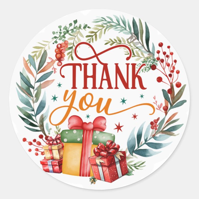 Tack Runt Klistermärke (Framsida)