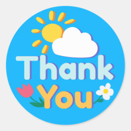 Tack Runt Klistermärke