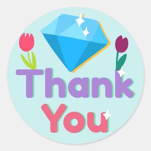 Tack Runt Klistermärke (Framsida)