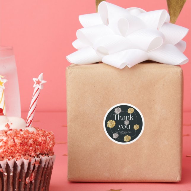 Tack Runt Klistermärke (Fest)