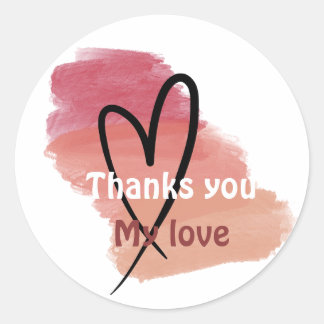 Tack Runt Klistermärke