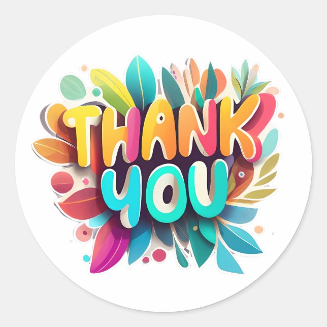 Tack Runt Klistermärke (Framsida)