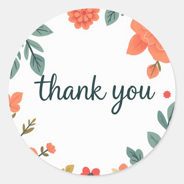 Tack Runt Klistermärke (Framsida)