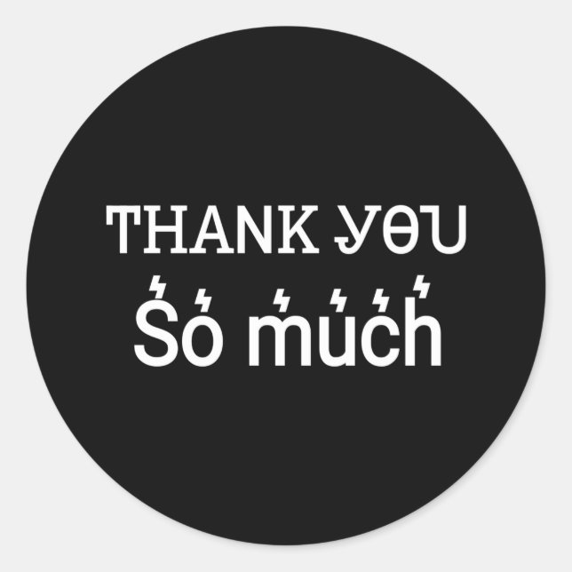 Tack Runt Klistermärke (Framsida)