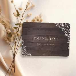 Tack, Rustic Barn Wood Boho Blommigt Land Tack Kort