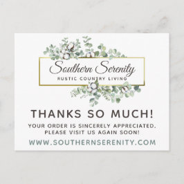 Tack Rustic Southern Bomull 4-Foto Vykort