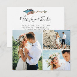 Tack Rustic Turcos Feather Arrow Photo Kort