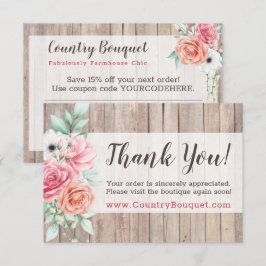 Tack Rustic Wood Land Farmhouse Ro Card Inbjudningar