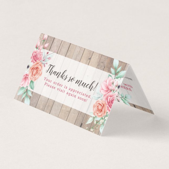 Tack Rustic Wood Land Farmhouse Ro Card Kort (Framsida)