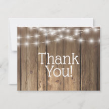Tack Rustic Wood String Ljus Baby Note Card